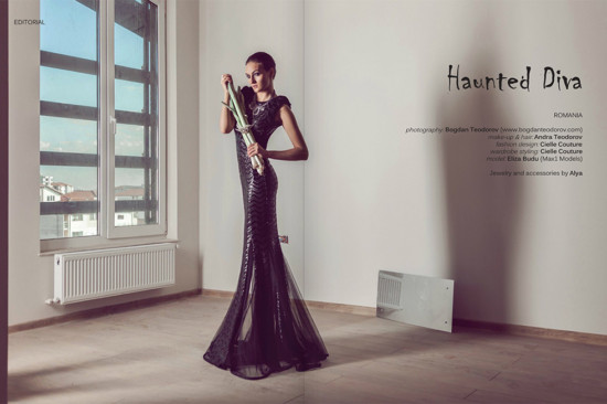Aparitie in editorial fashion Veux Magazine, Cielle Couture by Cristina Trandafir, designer roman, reviista internationala de moda, revista fashion, rochii de seara, rochii de mireasa, rochii de club